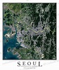 Seoul, Korea Satellite Map Print | Aerial Image Poster