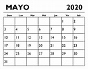Calendario Mayo 2020 Para Imprimir PDF | Nosovia.com
