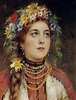 Russian Beauty in Summer Garland - Konstantin Makovsky. Russian Beauty ...