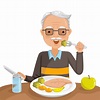 Best Old People Eating Illustrations, Royalty-Free Vector Graphics ...
