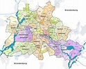 Stadtplan Berlin Bezirke Karte Straßen / Grenzübergang Bornholmer ...