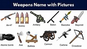 Weapons Name with Pictures | Download PDF - GrammarVocab