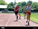 Masters athletics UK. Athletes in women`s 800m race Stock Photo - Alamy