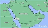 La meca mapa de ubicación - la Meca en el mapa (Arabia Saudita)