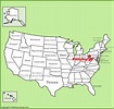 Pittsburgh location on the U.S. Map
