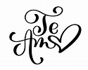 Te amo te amo texto en español caligrafía vector letras para tarjeta de ...