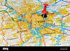Lyon (France) on map Stock Photo - Alamy