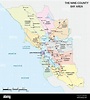 Mapa administrativo y de carreteras de la región de California en el ...