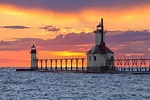 St. Joseph Sunset - The St. Joseph, Michigan North Pier Inner and Outer ...