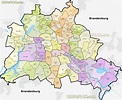 Berlin regions map - Diagram of districts, boroughs, neighbourhoods ...