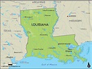 Geographical Map of Louisiana and Louisiana Geographical Maps