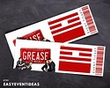 Printable Grease Ticket Editable Grease Tickets Grease Musical Fake ...