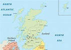 Mapa da Escócia - Europa Destinos