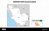 Mappa Medina. Mappa politica di Medina. Medina Mappa dell'Arabia ...