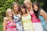 Edmonton, Alberta, Canada; A Group Of Teenage Girls - Stock Photo ...