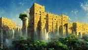 The Hanging Gardens of Babylon, the capital city of the ancient ...
