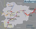 Large political map of Andorra with roads and all cities | Andorra ...