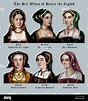 Seis esposas del Rey Enrique VIII Aceite estilo boceto ILUSTRACIÓN ...