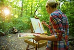 Female Painter Painting On Easel Painting by Tyler D. Rickenbach - Pixels