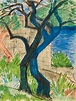 OTTO MÜLLER Flussufer mit Blauem Baum circa 1924 | Art, Painting, Arboretum