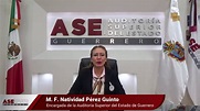 Mensaje de la M.F. Natividad Pérez Guinto, Encargada de la Auditoría ...