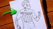 CÓMO DIBUJAR El Neymar JR CAMISETA 10 _HD - YouTube