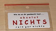 NICHTS schenken rein gar nichts Geschenkidee Partygag Geschenk ...