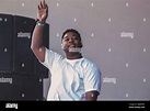 Dom McLennon performs on stage at Haven festival with Brockhampton in ...