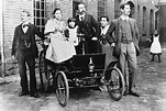 Carl Benz and his children with a Benz Velo 3.5-hp. The photo was taken ...
