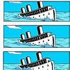 comic style sequence of Titanic sinking : dalle2