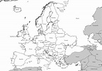 Mapa do continente europeu em preto e branco - TudoGeo