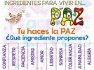 Dia de Paz 2017 Cartel editable Ingredientes por la Paz tutorías decora ...