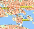 Carte du centre de Stockholm - Stockholm central de la carte ...