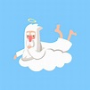 Ilustración de Carácter De Dios Feliz Descansando En La Nube Blanca ...