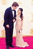 Nathan Fillion and girlfriend Mikaela Hoover arrive at the Emmys 2013.