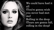 Adele - Rolling in the Deep (Lyrics) ツ - YouTube