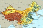 Physical map of China - Full size