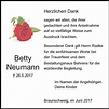 Traueranzeigen von Betty Neumann | trauer38.de