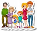 A sticker template with big family members cartoon character 2860841 ...