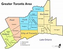 Map of Toronto area - Toronto area map (Canada)