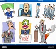Conjunto de política y político conceptos de dibujos animados ...