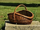 Vintage Wicker Basket, Large Farm Basket, Three Weave Centerpiece ...