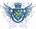 Grunge Blue Coat of Arms with Fleur-de-lis Stock Vector - Illustration ...