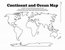 Continents And Oceans Worksheet Printable - Coloring pages