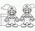 Dibujo de Mario y Luigi para colorear. Dibujos infantiles de Mario y ...