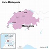 Karte Montagnola von ortslagekarte-schweiz - Landkarte für die Schweiz