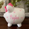 Personalized heart piggy bank banks for girls Glitter piggy | Etsy