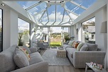 An Ultraframe Conservatory with a Glass Roof | Comfy living room design ...
