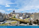 Vista Do Sedan Da Cidade Do Muralha Do Castelo, França Foto de Stock ...