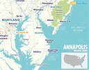 Map of Annapolis, Maryland - Live Beaches